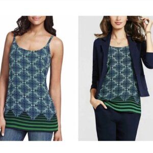 CAbi - Border Stripe Lined Camisole #107 - Size Medium Adjustable Straps